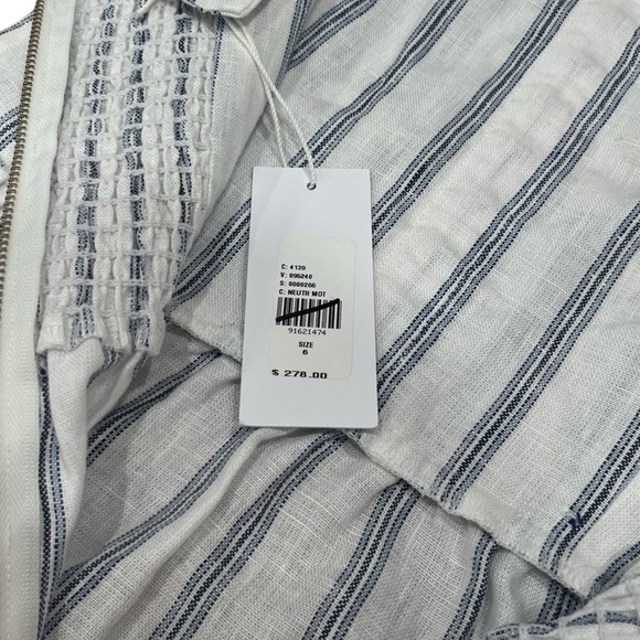 Reformation Women's Tagliatelle Linen Midi Dress - Harbor Stripe | NWT | Size 8 - Picture 14 of 16